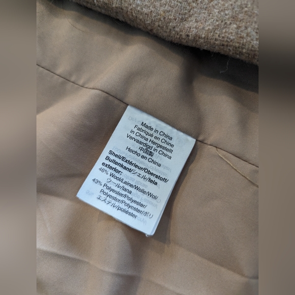 *SOLD* J.Crew Size 4 Tan Wool Peacoat Lined Winter Jacket Top Coat Neutral - Picture 7 of 8